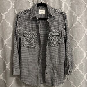 Abercrombie & Fitch Black & White Houndstooth Oversized Shirt